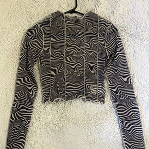 H&M Black and White Zebra Pattern Blouse